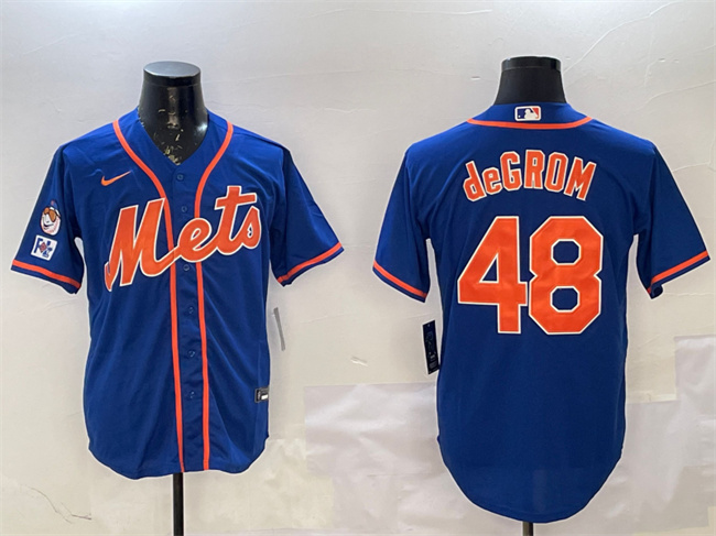 Men's New York Mets #48 Jacob deGrom Royal 2025 Spring Training Cool Base Stitched Baseball Jersey